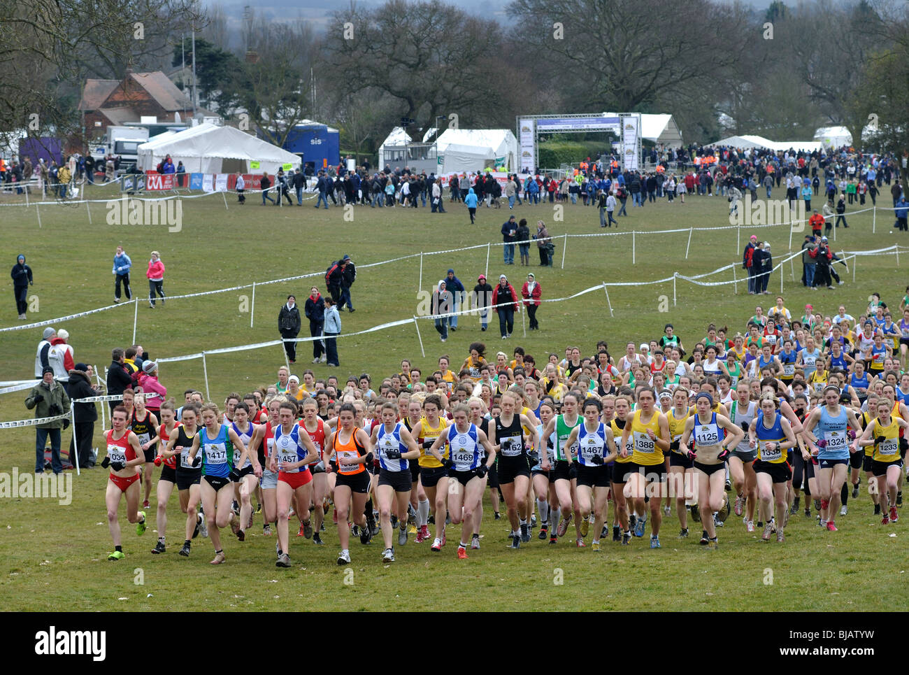 Women`s crosscountry running race, Cofton Park, Birmingham, UK Stock